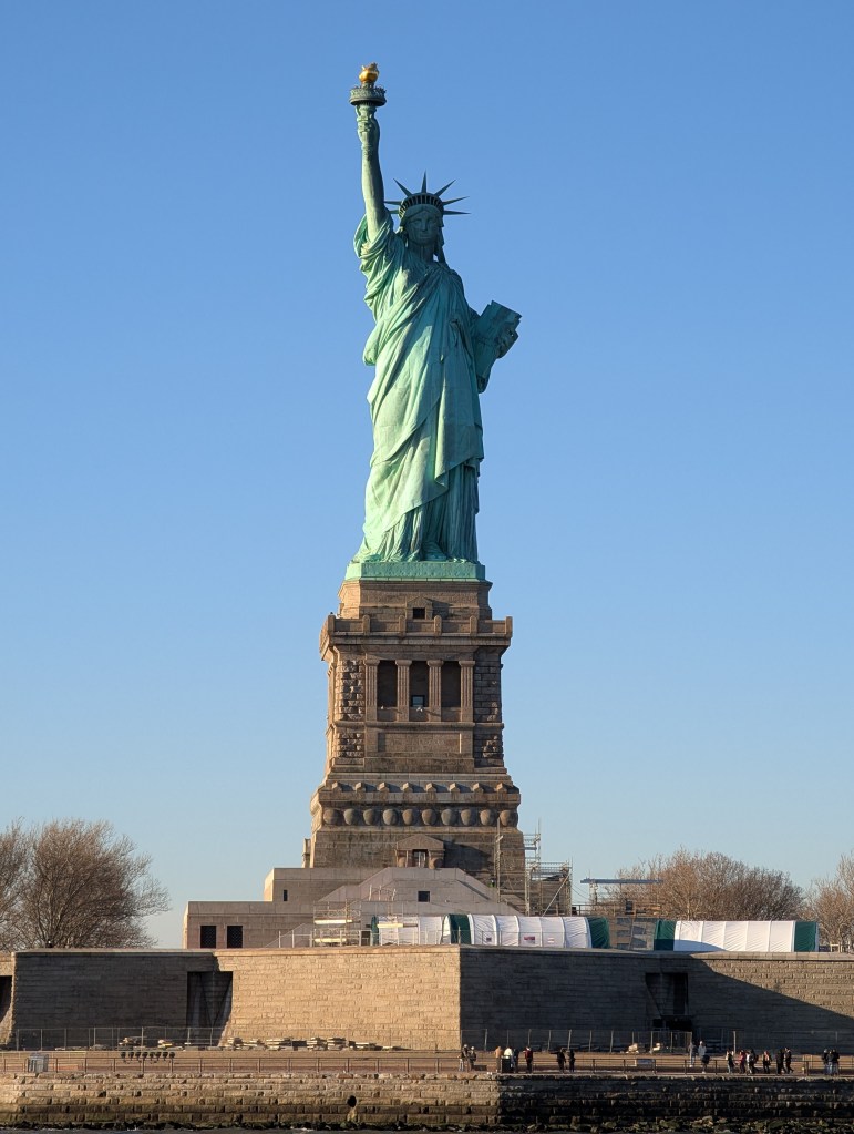 The Statue of Liberty is an impressive sight. 
